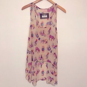 NWT zebra printed chiffon racerback tank